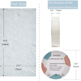 Husviuxin Disposable Compressed Bath Towel Super Absorbent Non-Woven Compressed Towel for Travel/Camping/spa Reusable Washcloth 55.1 * 27.5inch(3 Pack)