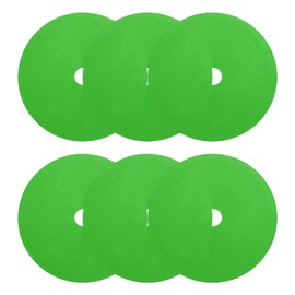 PATIKIL Spot Markers 6 Inch, 6 Pcs Non-Slip Floor Dots Agility Markers Flat Field Cones Poly Dots with Hole for Gym PE Speed Training Dance Soccer Basketball Sports, Green