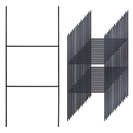 25 Pack H Frame Yard Sign Stakes Metal,16.5x7 inch Yard H Stakes for Signs,Yard Sign Holder,Lawn Wire Yard Sign Stakes for Ground for Corrugated Plastic Sign, Blank Sign Posts, Estate Garage Sale.