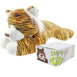 Animal Adventure | Sqoosh2Poof Giant, Cuddly, Ultra Soft Plush Stuffed Animal with Bonus Interactive Surprise - 44" Tiger