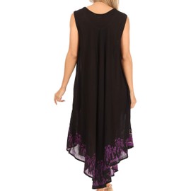 Sakkas 40SE Sundari Caftan Tank Dress/Cover Up - Eggplant - One Size