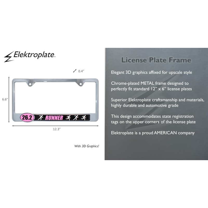 Elektroplate – Pink 26.2 Full Marathon Runners Chrome-Plated All-Metal Standard