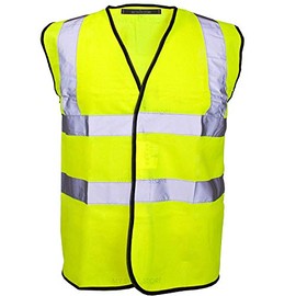MyShoeStore® Hi Vis Vest Yellow & Orange Small to 6XL 2 Band & Brace (3XL, Yellow)