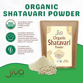 Jiva Organics Organic Shatavari Powder 14 Ounce Bulk Bag - Asparagus racemosus - Pure Ayurvedic Herb