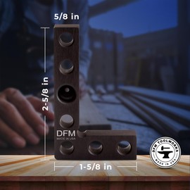 DFM Tool Works Small Square and Center Finder - Made in USA Versatile Woodworking Tool with 11/32" Center Marking Hole for Larger Pencils, Carpenter Tool for Accurate Line Transfers (Purple)