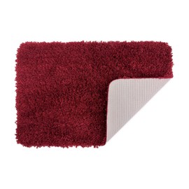 Odyssey Deep Pile Shaggy Non Slip Bath Mat 40 x 60cm – Super Soft, Quick Drying, Absorbent Small Microfibre Shower Mat (Burgundy)