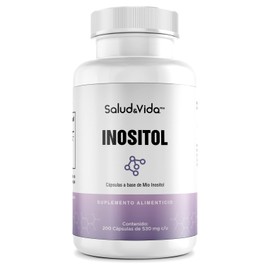 Myo Inositol Puro 500 mg  1 al Día  200 Cápsulas  SV  Sin Gluten y Sin OMG.                                                                           