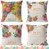 Mecctuck Pack of 4 Easter Cushion Covers, 45 x 45