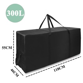 APKOL 300L Large Storage Bag XXL, 600D Travel Bag Large, Large Bag for Duvets, Moving Bags, Large Carry Bag with Handle Zip, Black (118 x 55 x 46, 300 L)