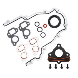 TCS45993 Timing Cover Gaskets & 12633904 LS Camshaft Retainer Plate Gasket Bolt Kit Compatible with GM Gen III IV V LS1 LT1 L86 L84 LT4 LQ4 LS2 LS3,4.8/5.3/6.0/6.2L