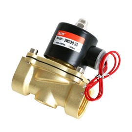 RIH PNEUMATIC 1/2 Inch Electric Solenoid Valve Brass 12V/24V/110V 2 Way High Turn Coil Normally Closed Water 2W160-15 Liquid Air control DC12V