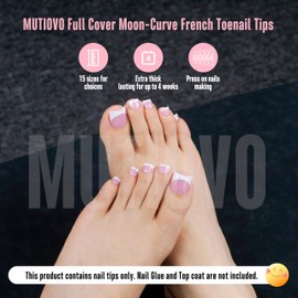 Short Toe Nail Tips White French Tip BERRY PINK Press on with Moon Curve,Soft Gel False Nail Kit,Thick Sharp Square Toenail Extension,Need Builder Gel Top Coat,No Glue Included x15 Sizes 240 pcs