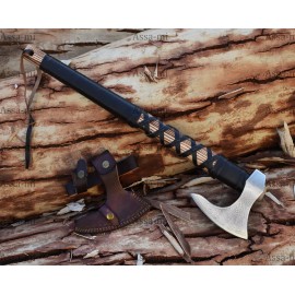 Assa-mi Custom Handmade RAGNAR VIKING AXE  Hand Forged ,Camping Axe, Christmas, Birthday