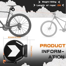 ELNLE BHHTBB Tow Rope Bicycle Children 2 m Bicycle Pull Rope, Bicycle Tow Rope, Tow System for Children's Bikes, Safe and Easy On, 264 lbs Load Capacity, Fits All Handlebars