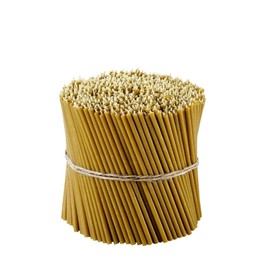 Danilovo Pure Beeswax Candles - Honey-Scented, Decorative Thin Taper Candles - Ideal for Birthday Decoration or Church Prayers - Drip Free, Tall & Smokeless Pack of 350 pcs, 6.5 x 0.22 inch
