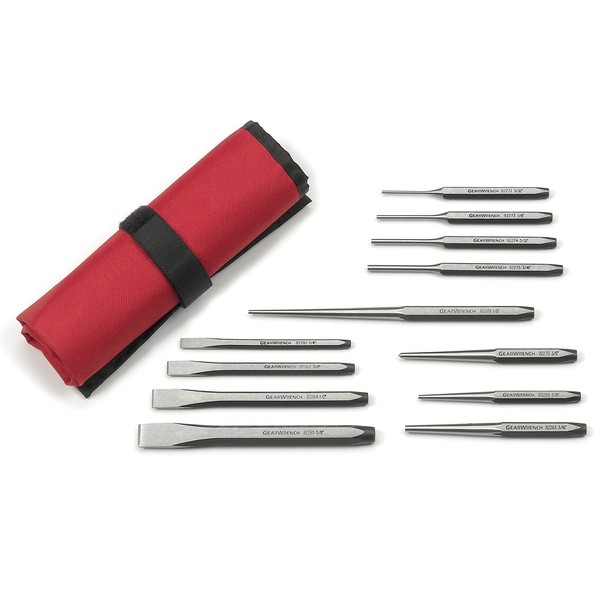 GEARWRENCH Punch and Chisel Set - 82305,Chrome, Large, 12 Pc