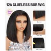 MEGALOOK 12A Bob Wig Human Hair Wear and Go Glueless
