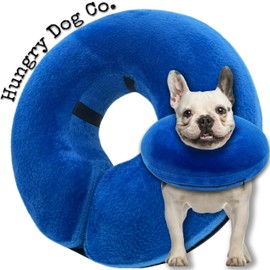 Hungry Dog Co.- Premium Inflatable Dog Collar for Dogs and Cats - Helps in Pet Recovery - Comfortable and Safe for Your Pet - Soft E-Collar – Blue, Medium (8”- 12” Neck)