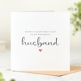 Beau Willows Happy Valentine's Day To My Wonderful Husband - Love Card For Valentine's Day - Romantic Card For Husband