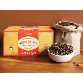 Aunt Sally's Creamy Cafe au Lait Pralines- 12 count box- New Orleans Most Famous Praline- Handmade Pecan Candy