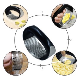 Garlic Press Rocker,Stainless Steel Garlic Mincer,Easy Squeeze and Clean,Rustproof