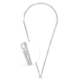 JEWELS BY LEONARDO Halskette Clip & Mix Grace • lange Glieder-Kette aus silberfarbenem Edelstahl • doppelreihige Kette • 80-81,3 cm Länge • Schmuck Geschenk für Frauen • 024932