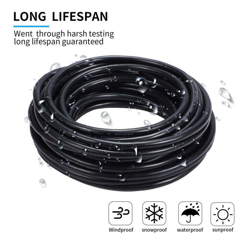 18 Gauge 3 Conductor Electrical Wire Oxygen-Free Copper Cable 100FT/30.5M