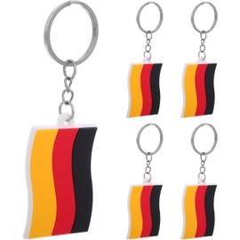 PACKOVE 5 Llaveros Bandera Alemana de Pvc Ligeros y Multifuncionales para Llaves y Bolso, Estilo Adorable para Oficina y Decoración