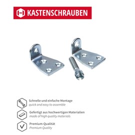 Gedotec Kastenschrauben Metall Universal-Möbelverbinder-Schrauben Verbindungsschrauben doppelt | Stahl verzinkt | Materialstärke 3 mm | 2 Set - Arbeitsplatten-Verbinder zum Schrauben