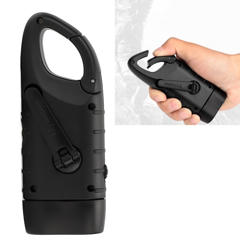 Hand Crank Solar Powered Flashlight Emergency Rechargeable LED Flashlight Self