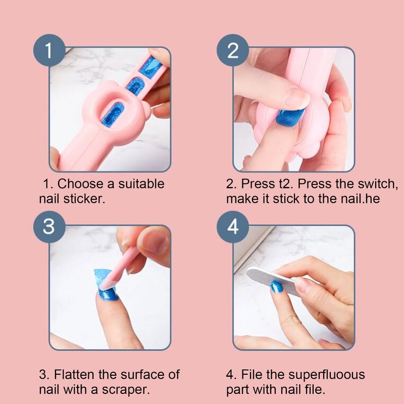 Nail Stamper Machine Set Nail File Nail Glitter Stickers Children