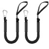 Marine Dock Line with Carabiner, 2.5 Feet Bungee Rope, Black,