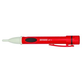 BENNING VT 1 Non-Contact Phase and Cable Break Tester (Test Type 1-Pole, Phase Test on Sockets, Insulated Wires, Voltage Measuring Range 200 V - 1000 V AC) 20054, Red