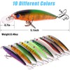 10pcs/lot Hard Minnow Lure Baits 3D Fish Eyes Laser Line