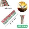 Colourful Paper Drinking Straws, Pack of 100 Colourful Christmas Print
