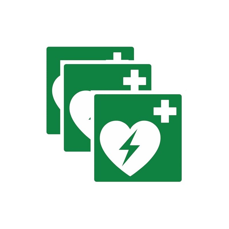 Movilideas 3 pezzi di defibrillatore PVC adesivo resistente per esterni