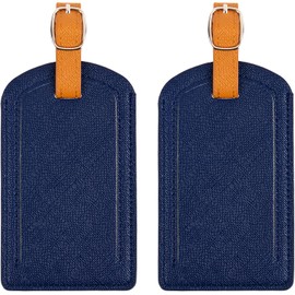 Etiquetas de equipaje premium azul marino – Pack de 2 – Adventure Goods