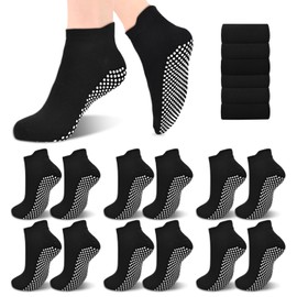ELUTONG Unisex Non Slip Socks for Yoga,Pilates,Workout,Home,Hospital Ankle Cotton Anti Skid Grip Socks for Adults Men Women