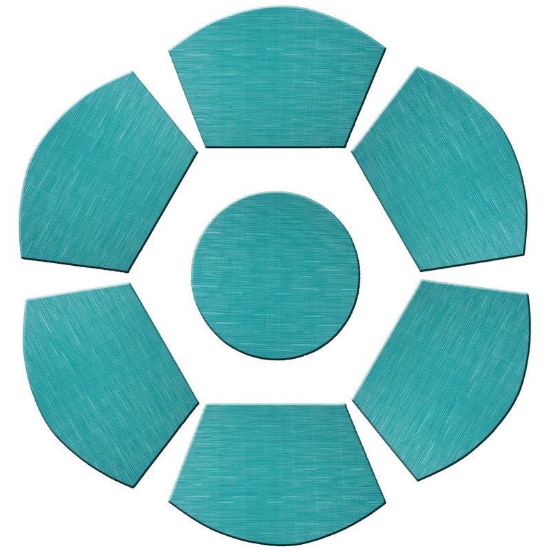 PIGCHCY Wedge Shaped Placemats Set of 6 with Centerpiece Round
