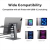 HC Adjustable Tablet Stand with USBC Hub 7-in-1, Aluminum Tablet