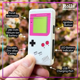 Rolls - Encendedor eléctrico – Encendedor retro recargable USB – Encendedor rosa lindo – Encendedor de arco a prueba de viento – Encendedor de vela – Gadgets únicos – Regalo para hombres y mujeres –