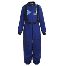 ReliBeauty Boys Girls Kids Children Astronaut Role Play Costume, Royal, 7/130