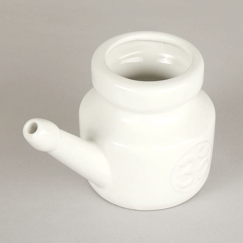 Iunipusy Nose Rinsing Can, 350 ml Ceramic Neti Pot, Robust