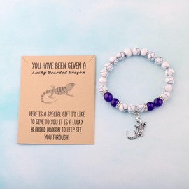 Bearded Dragon Bracelet Bearded Dragon Jewelry Lizard Reptile Lover Bead Bracelet (Lucky Bearded Dragon bracelet ca)