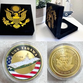 US NAVY - USS TARAWA / CV-40 Challenge Coin with special velvet case