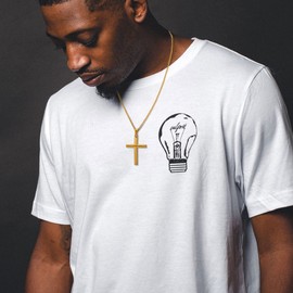 murtoo Gold Cross Pendant Necklace for Men, Stainless Steel Mens Necklaces Chain with Cross, Stylish Gift for Men Him (Gold, 24")