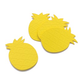 UPware Silicone Coasters for Drinks Set of 4 Non Slip Anti Stain Heat Resistant Durable Reusable Silicone Drink Coasters (Pineapple)