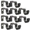 Eau 10 Pieces of Adjustable Black Curtain Rod Brackets, Heavy