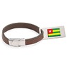 Togo Flag Leather Case Pendant Stainless Steel Engraving