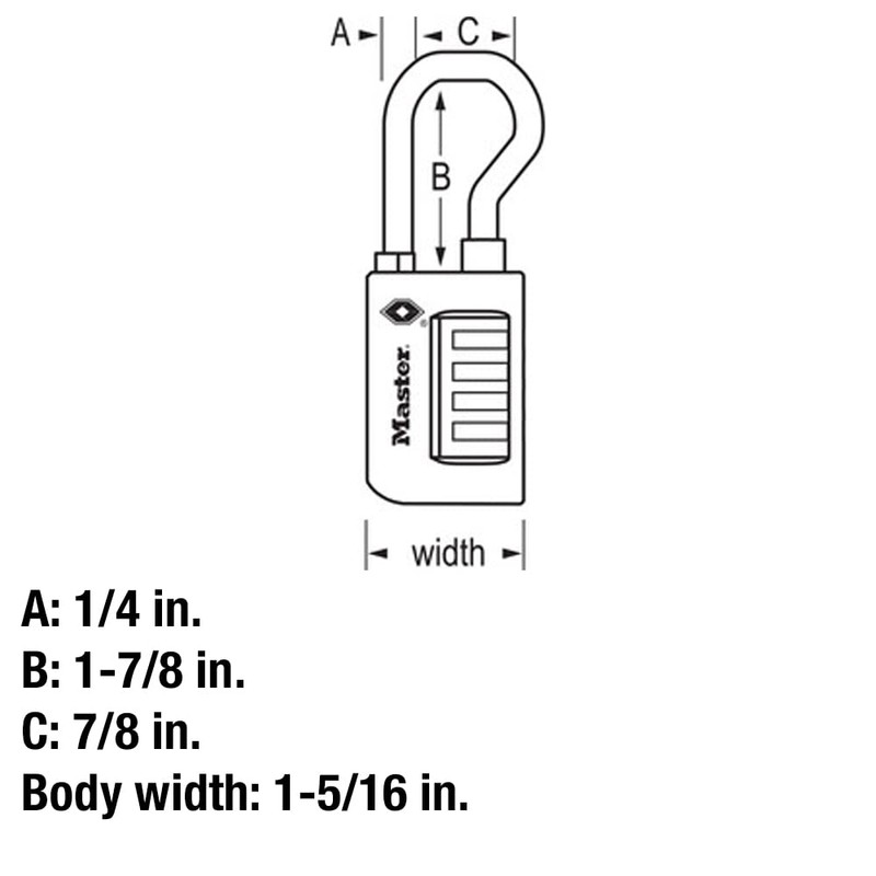 Master Lock Padlock, Set Your Own Combination TSA Accepted Luggage